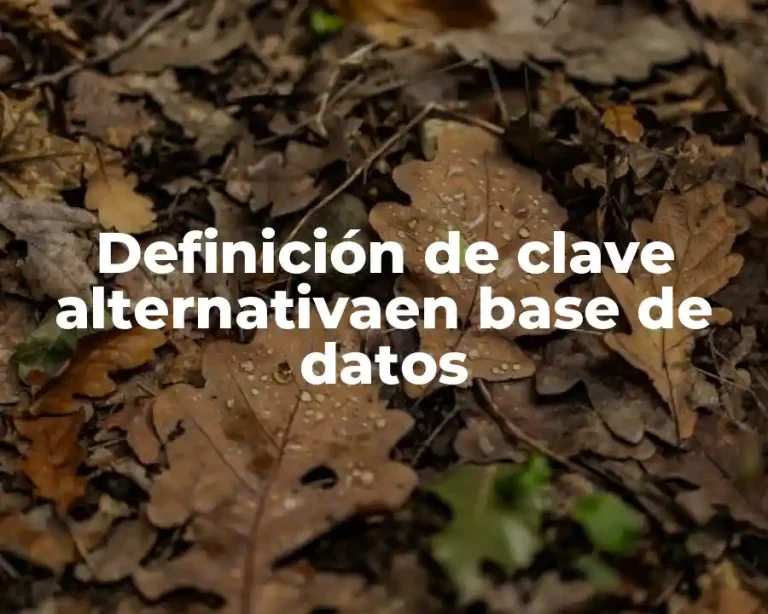 Definición de clave alternativaen base de datos