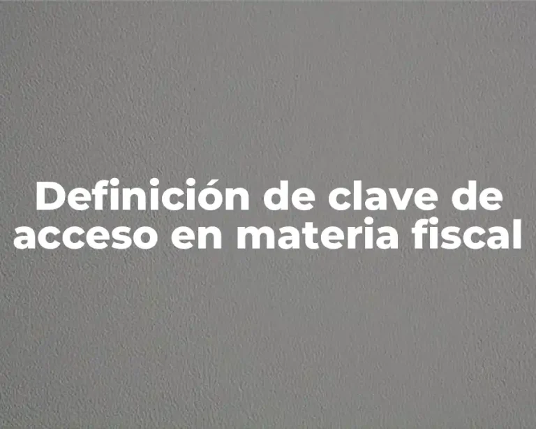 Definición de clave de acceso en materia fiscal