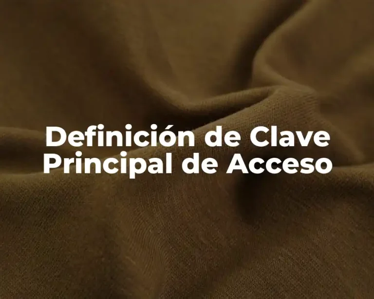 Definición de Clave Principal de Acceso