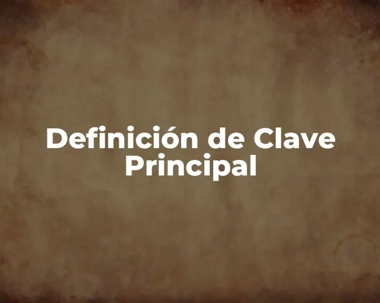 Definición de Clave Principal