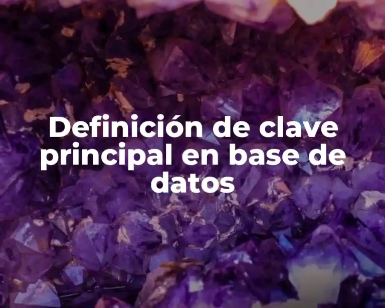 Definición de clave principal en base de datos