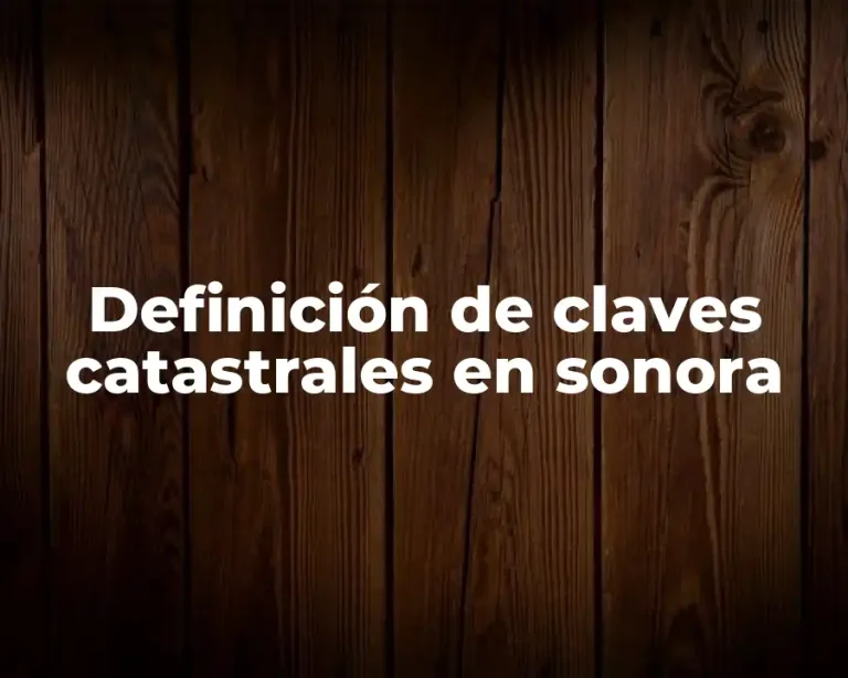 Definición de claves catastrales en sonora