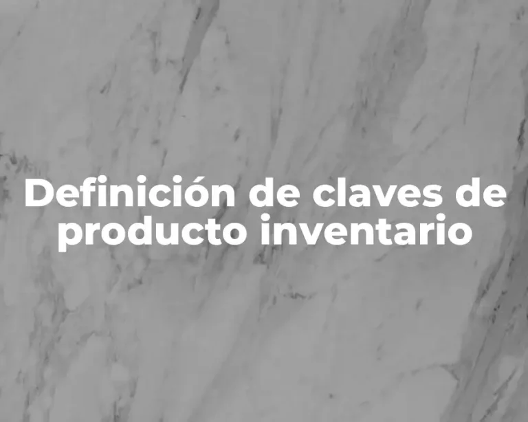 Definición de claves de producto inventario