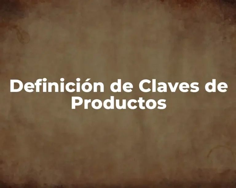 Definición de Claves de Productos