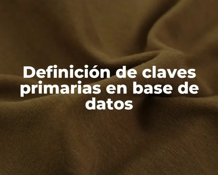 Definición de claves primarias en base de datos