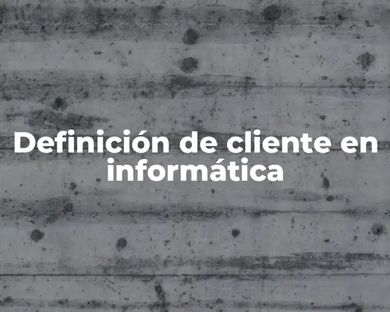 Definición de cliente en informática