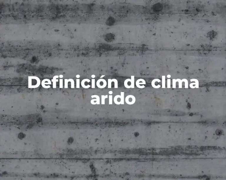 Definición de clima arido