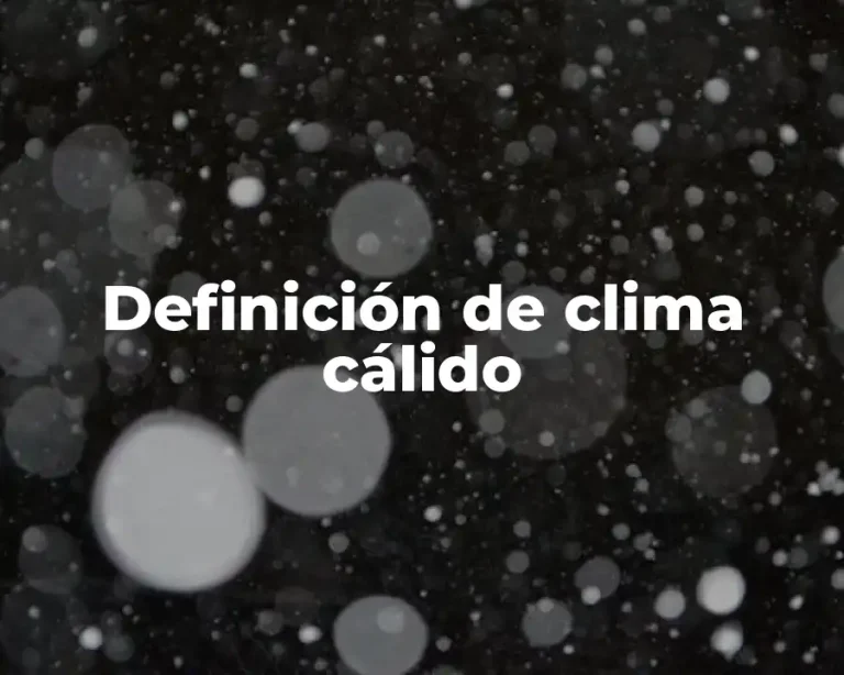 Definición de clima cálido