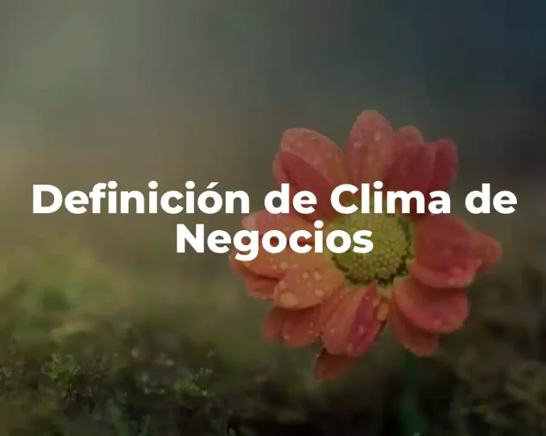 Definición de Clima de Negocios