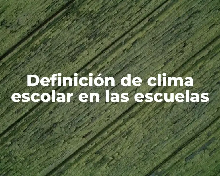 Definición de clima escolar en las escuelas