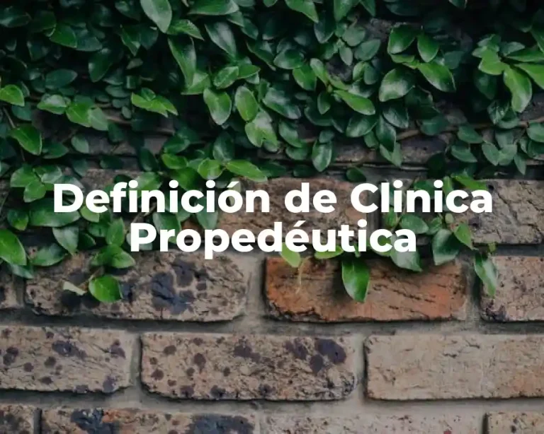 Definición de Clinica Propedéutica