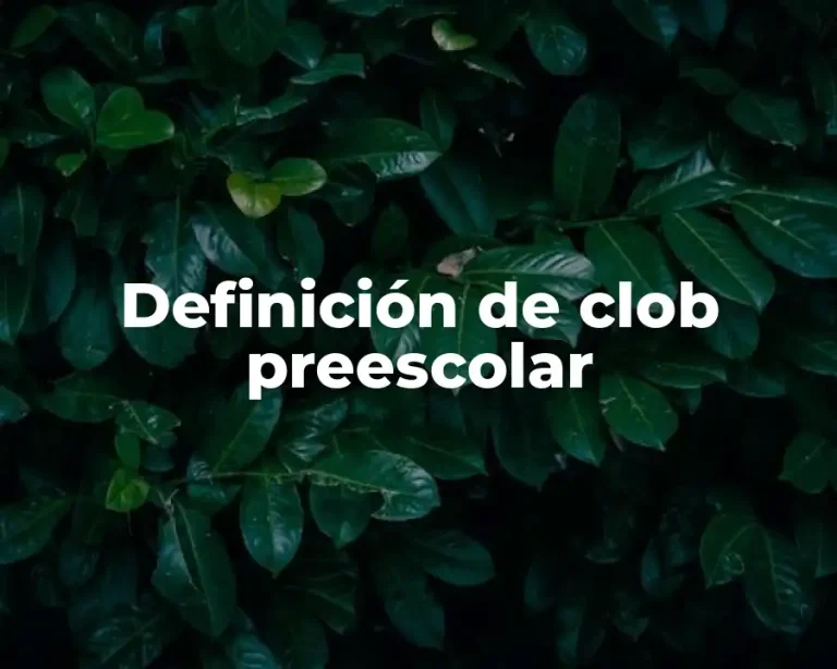 Definición de clob preescolar