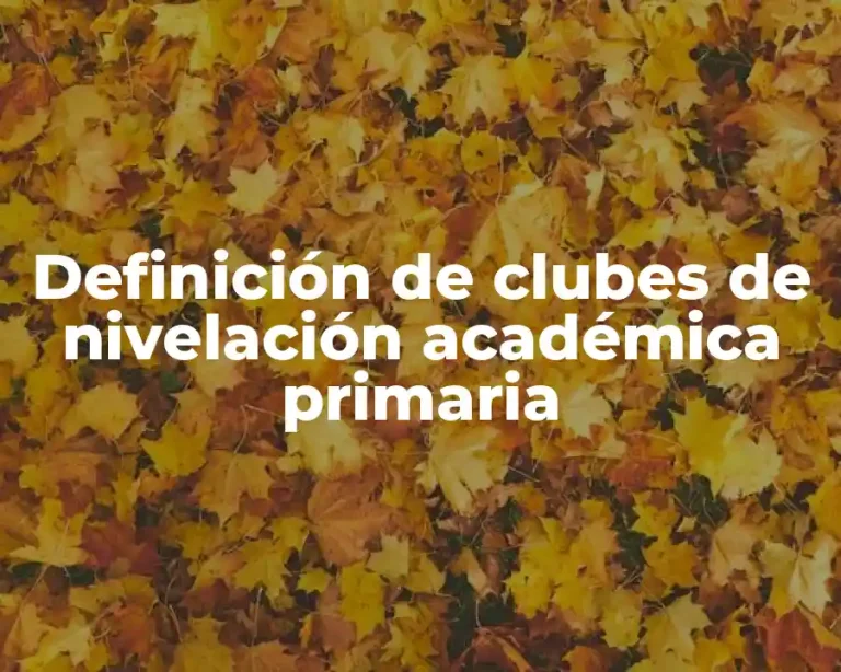 Definición de clubes de nivelación académica primaria