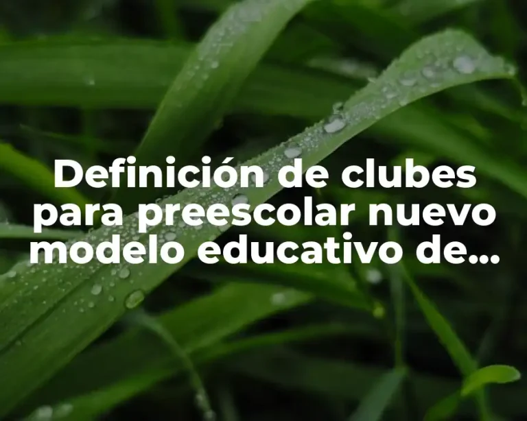 Definición de clubes para preescolar nuevo modelo educativo de pintura