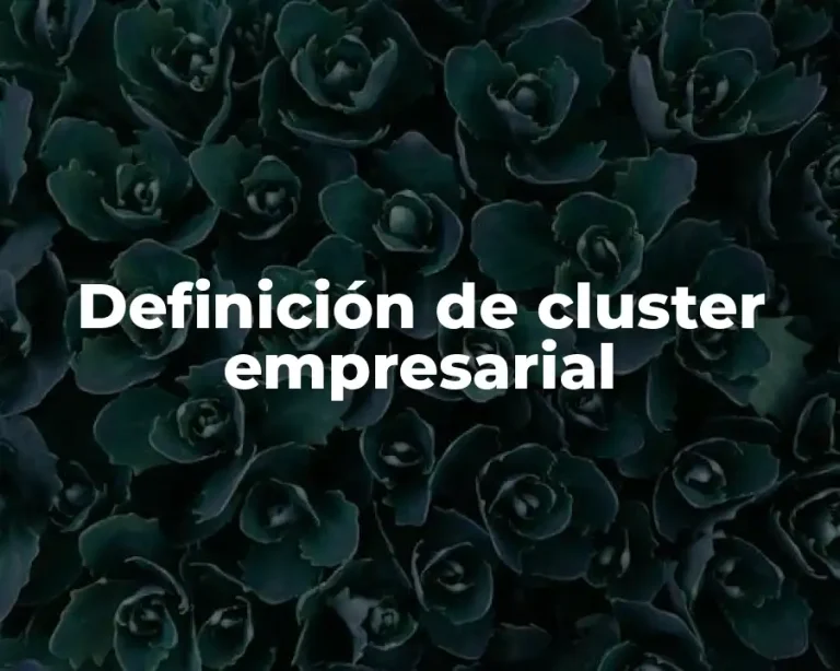 Definición de cluster empresarial