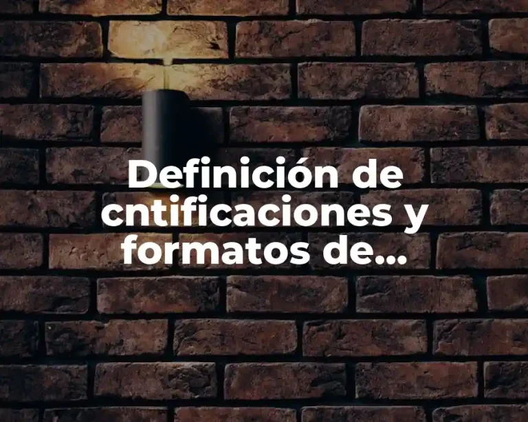 Definición de cntificaciones y formatos de cuantificaciones