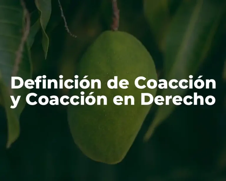 Definición de Coacción y Coacción en Derecho