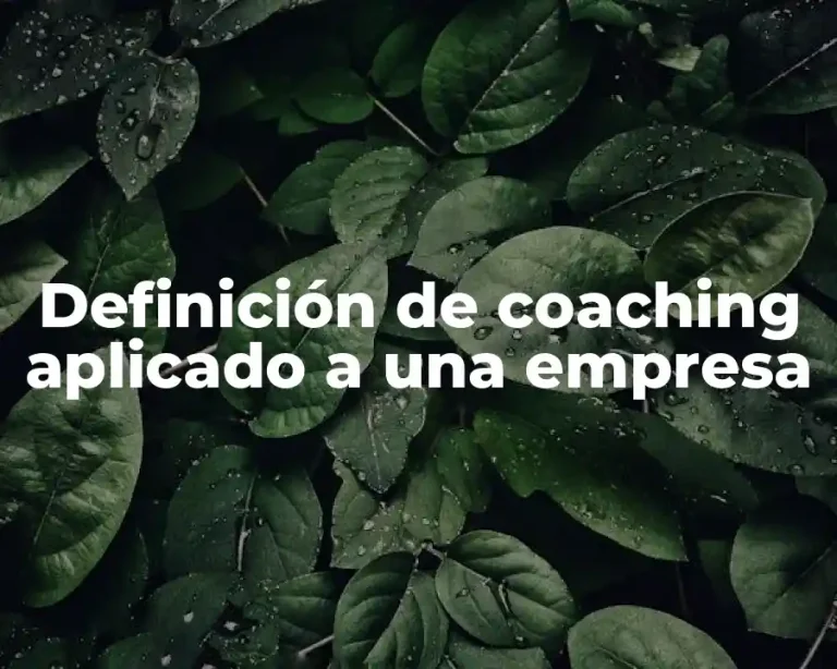 Definición de coaching aplicado a una empresa
