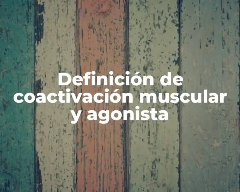 Definición de coactivación muscular y agonista