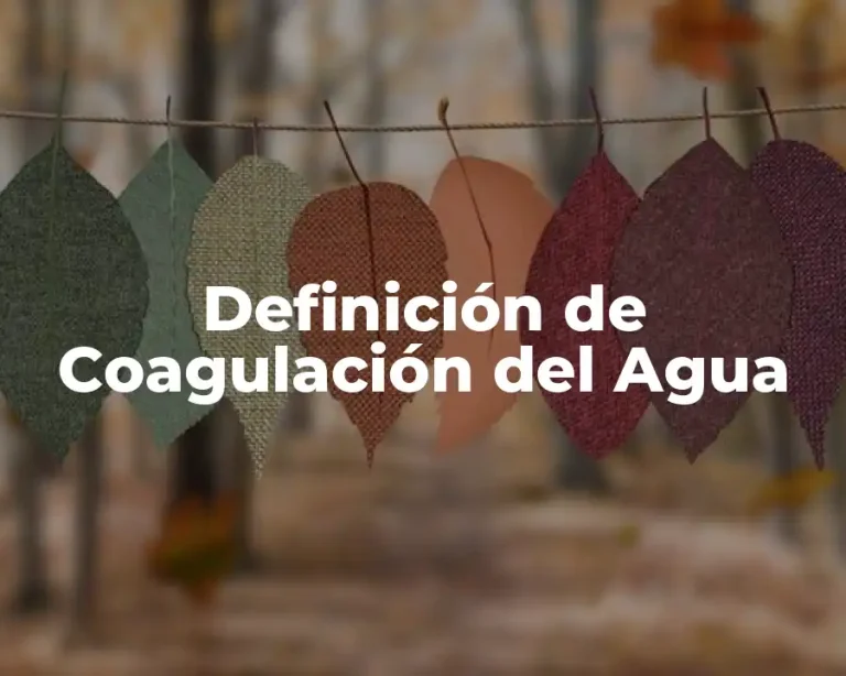 Definición de Coagulación del Agua