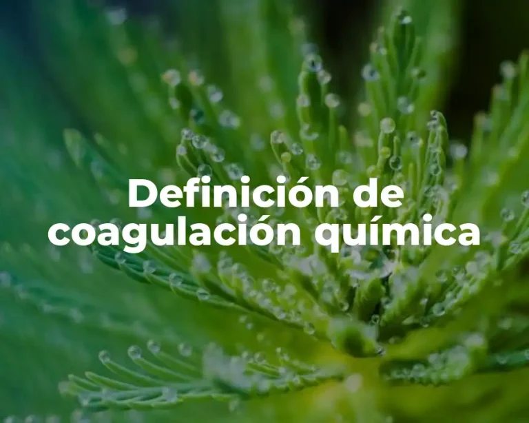 Definición de coagulación química