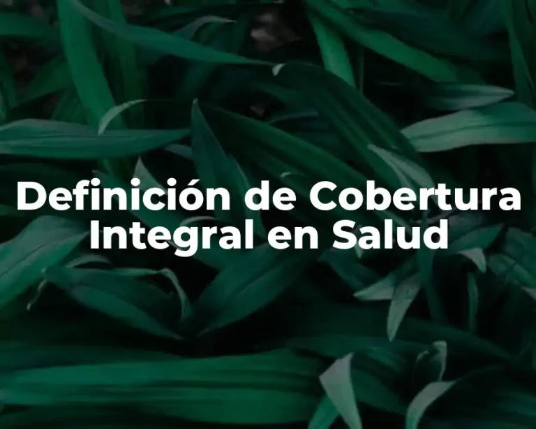 Definición de Cobertura Integral en Salud