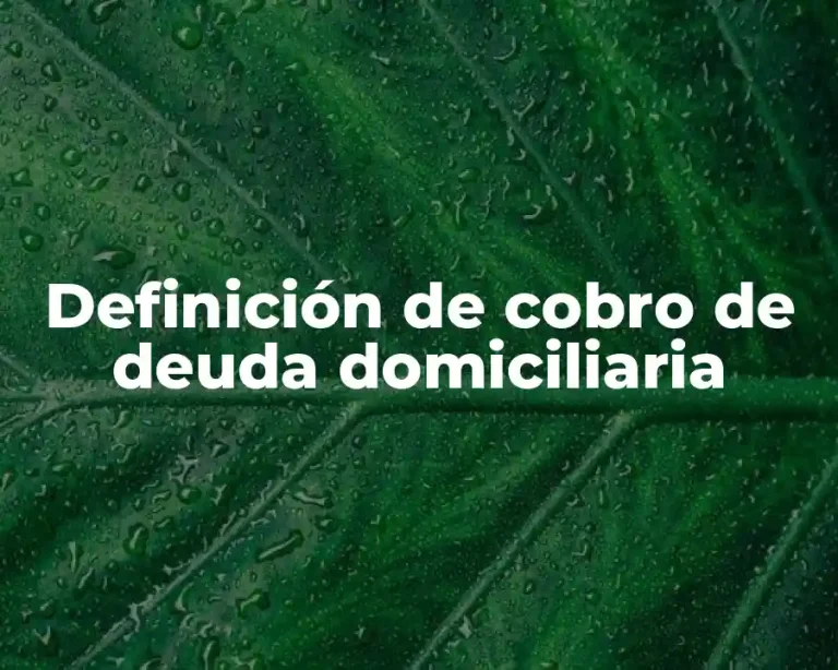 Definición de cobro de deuda domiciliaria
