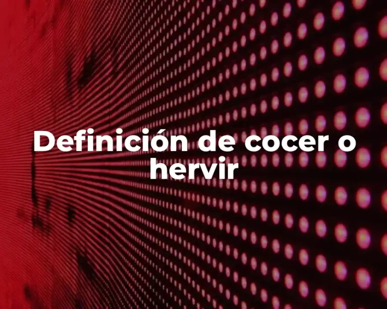 Definición de cocer o hervir