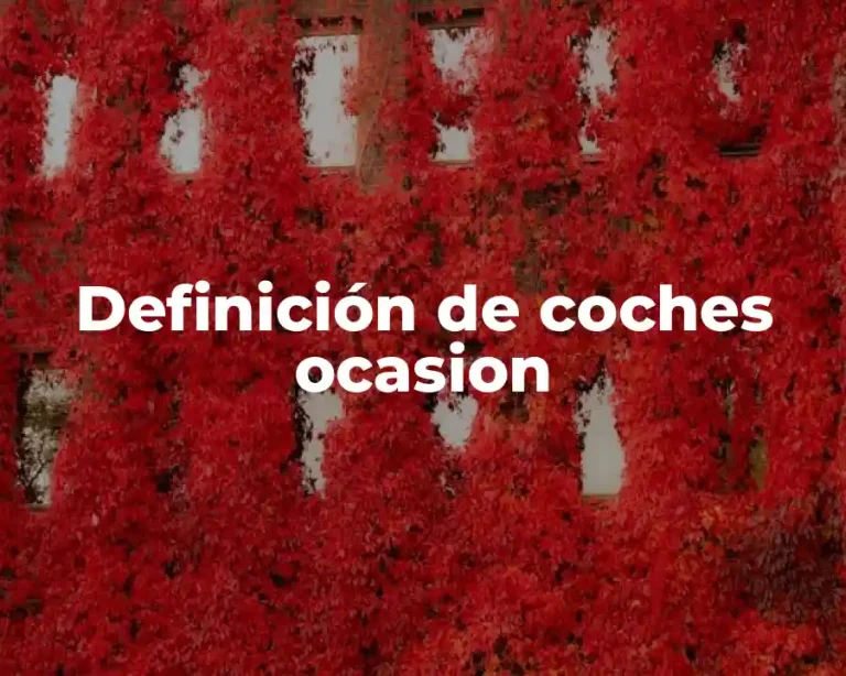 Definición de coches ocasion