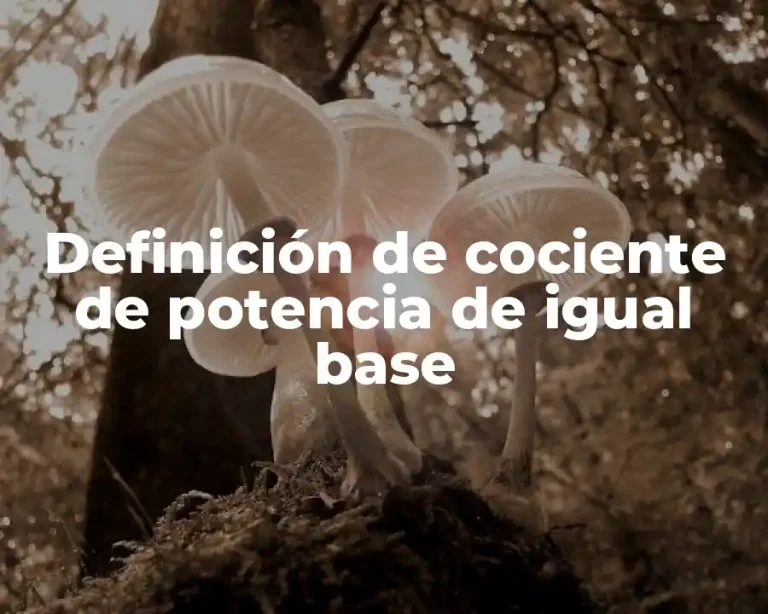 Definición de cociente de potencia de igual base