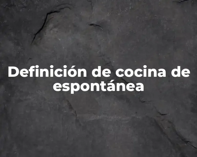 Definición de cocina de espontánea