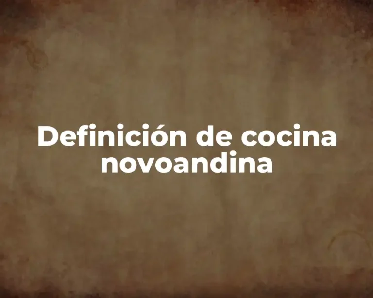 Definición de cocina novoandina