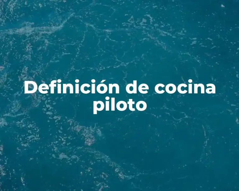 Definición de cocina piloto