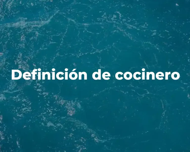 Definición de cocinero