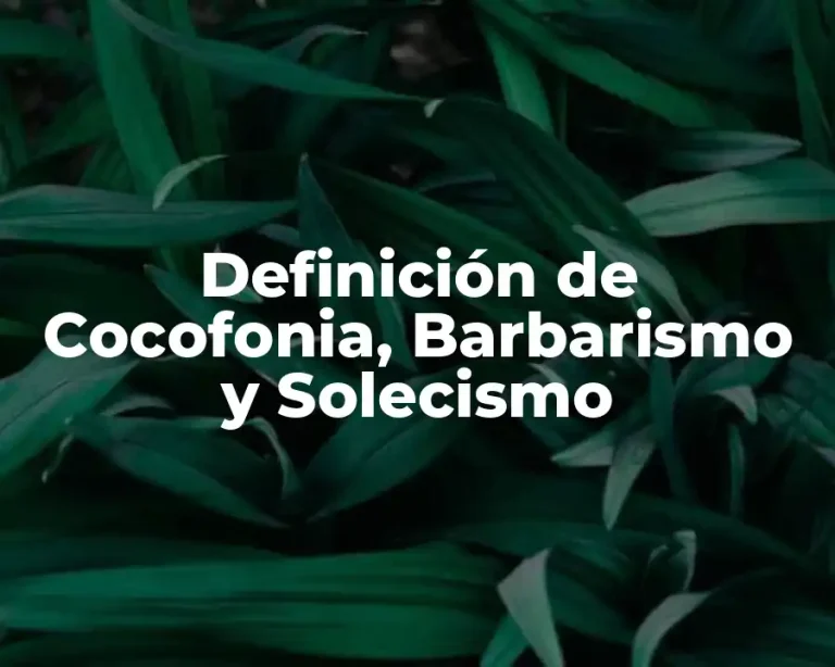 Definición de Cocofonia, Barbarismo y Solecismo