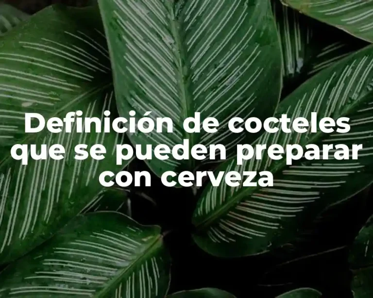Definición de cocteles que se pueden preparar con cerveza