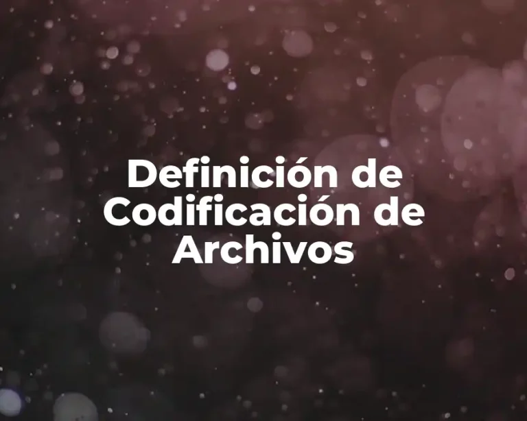 Definición de Codificación de Archivos