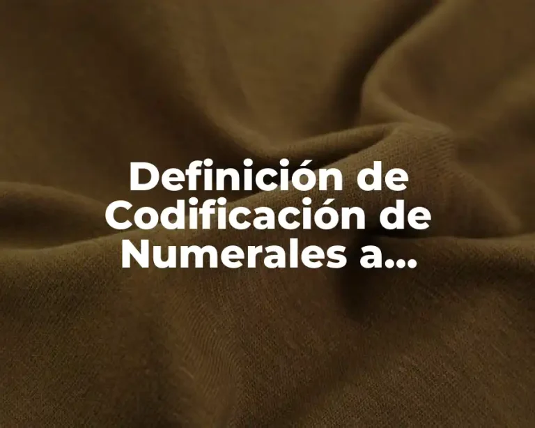 Definición de Codificación de Numerales a Colecciones