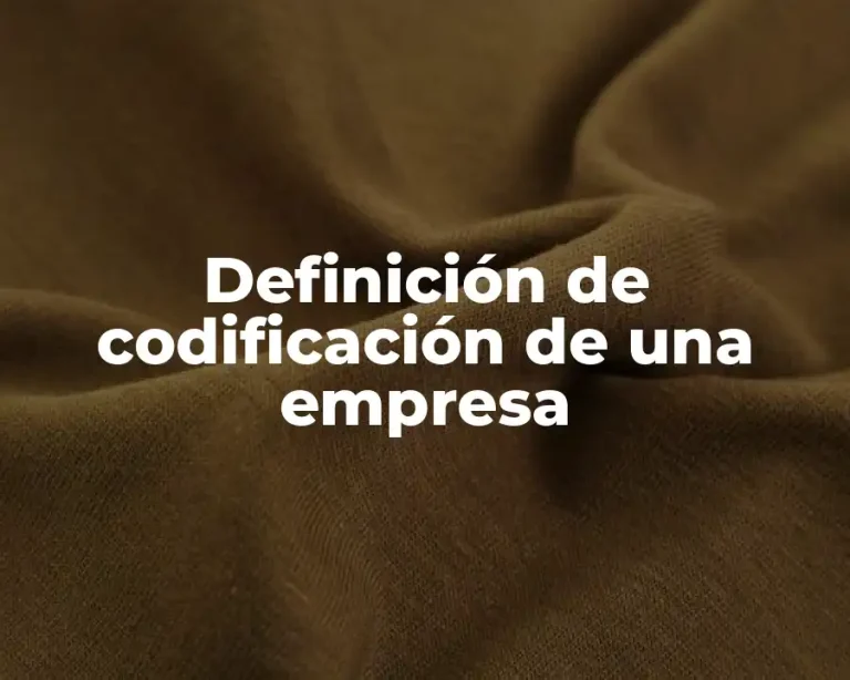 Definición de codificación de una empresa
