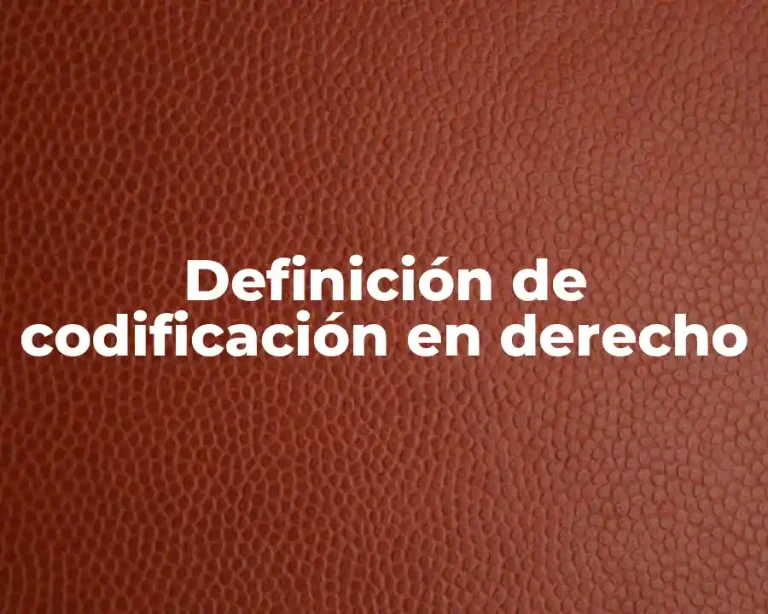 Definición de codificación en derecho