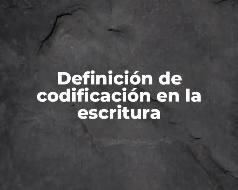 Definición de codificación en la escritura