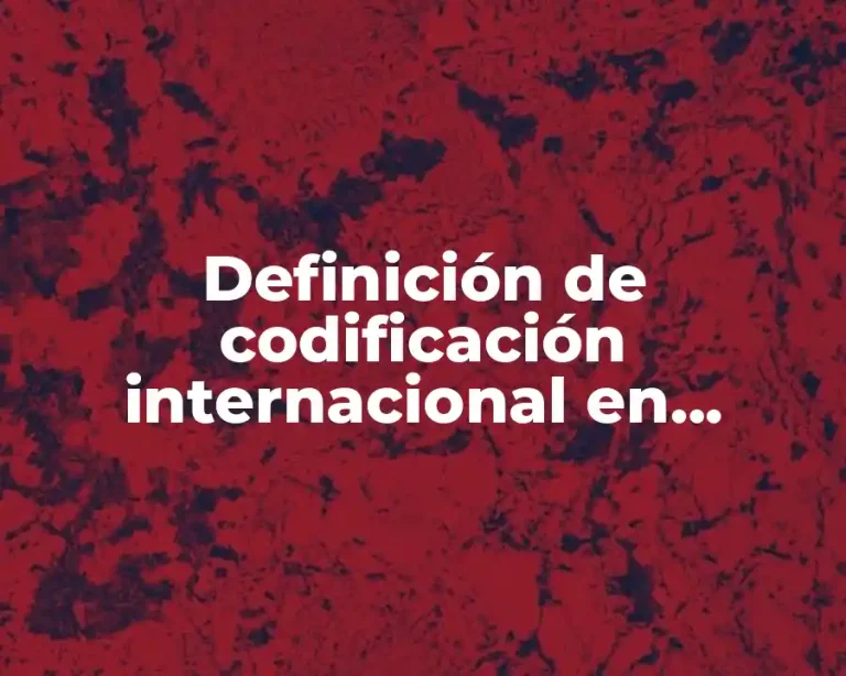 Definición de codificación internacional en derecho