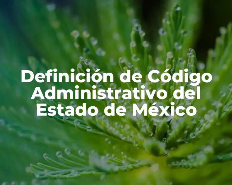 Definición de Código Administrativo del Estado de México
