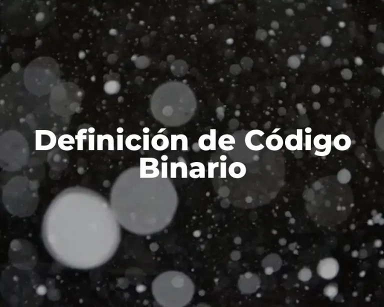 Definición de Código Binario