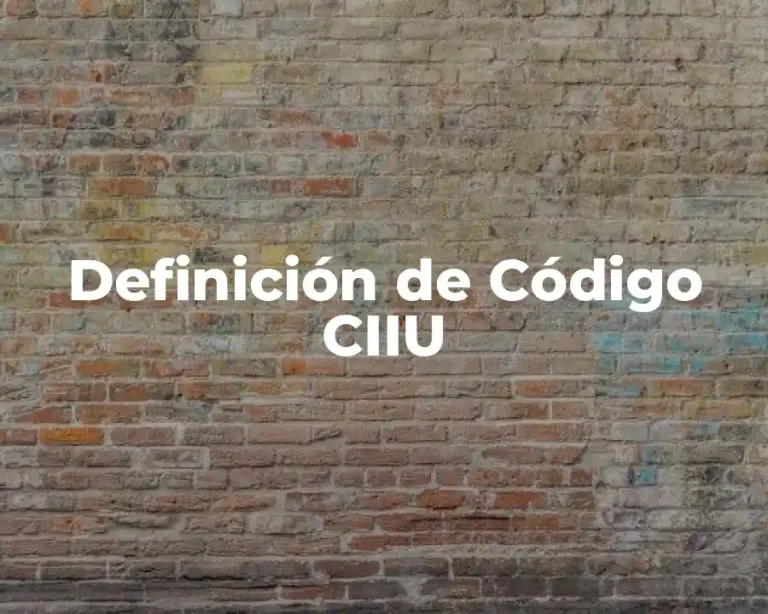Definición de Código CIIU