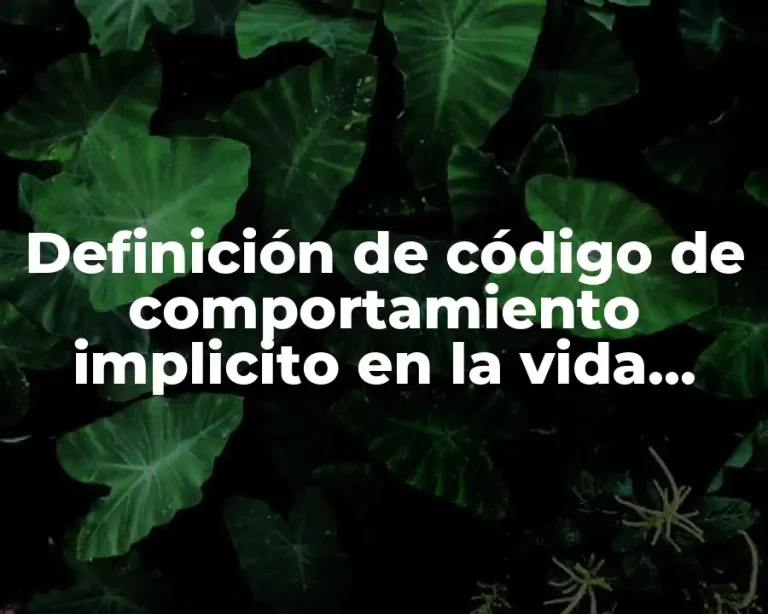 Definición de código de comportamiento implicito en la vida diaria
