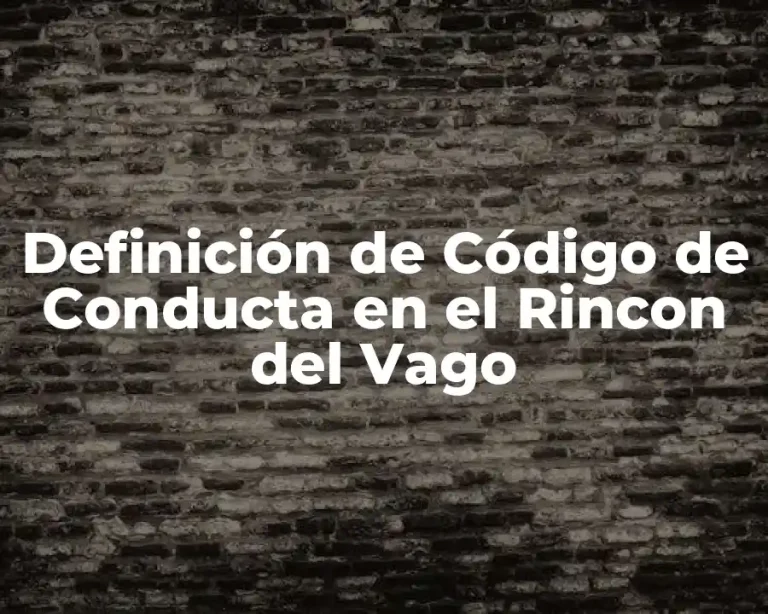 Definición de Código de Conducta en el Rincon del Vago