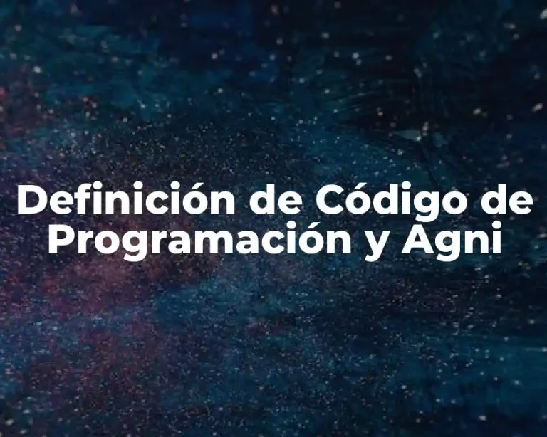 Definición de Código de Programación y Agni