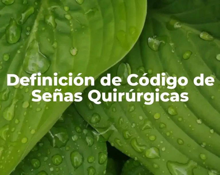 Definición de Código de Señas Quirúrgicas