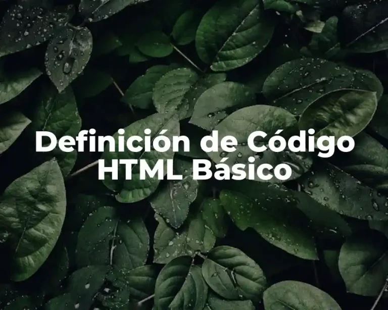 Definición de Código HTML Básico
